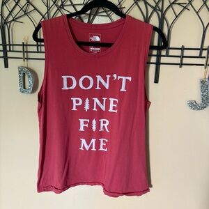 North Face Tank graphic top maroon red size LG - EUC
